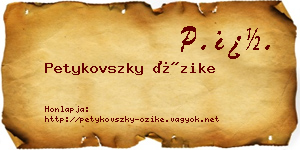 Petykovszky Őzike névjegykártya